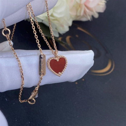 [Moco]SWEET CLOVER CARNELIAN HEART NECKLACE