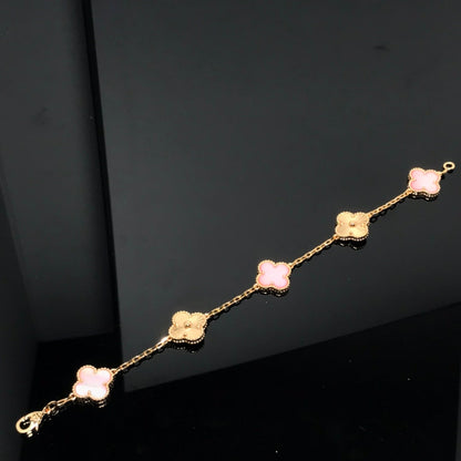 [Moco]CLOVER ARMBAND 5 MOTIV ROSA UND ROSA GOLD