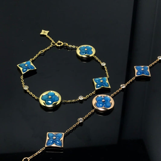 [Moco]STAR AND SUN 4 MOTIF BLUE BRACELET