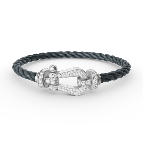 [Moco]FORCE LARGE HORSESHOE FULL DIAMOND BRACELET SILVER