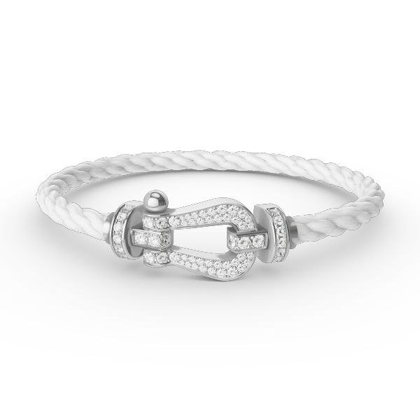 [Moco]FORCE LARGE HORSESHOE FULL DIAMOND BRACELET SILVER