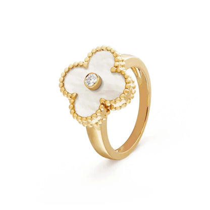 [Moco]CLOVER ROSA MOP RING GOLD DIAMANT