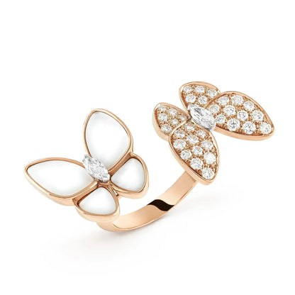 [Moco]TWIN BUTTERFLY DIAMOND MOP RING